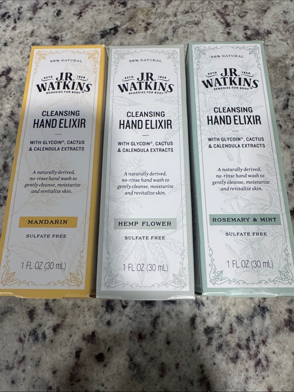 Cleansing Hand Elixir Trio - Mandarin, Hemp Flower & Rosemary & Mint